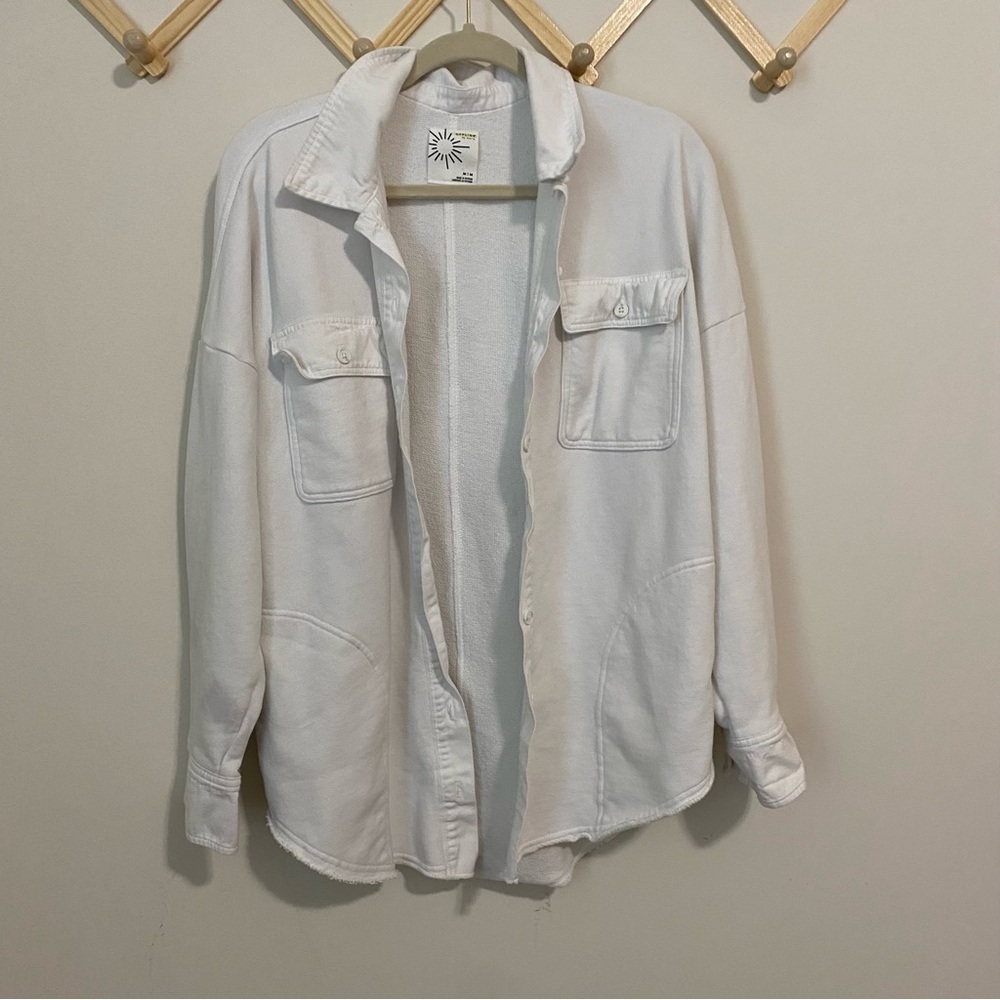 Aerie White Button Front Shacket size Medium